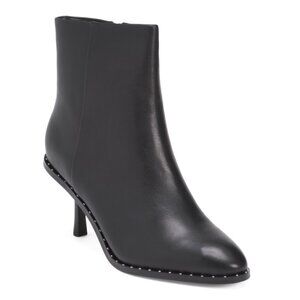LIVERPOOL LA Black Leather Costa Heeled Booties